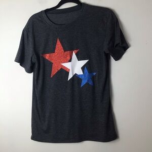 Women's Tshirt small USA 4th of July Dark Charcoal Crewneck Tee - Size S